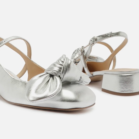 Arezzo Silver Ballet Flats